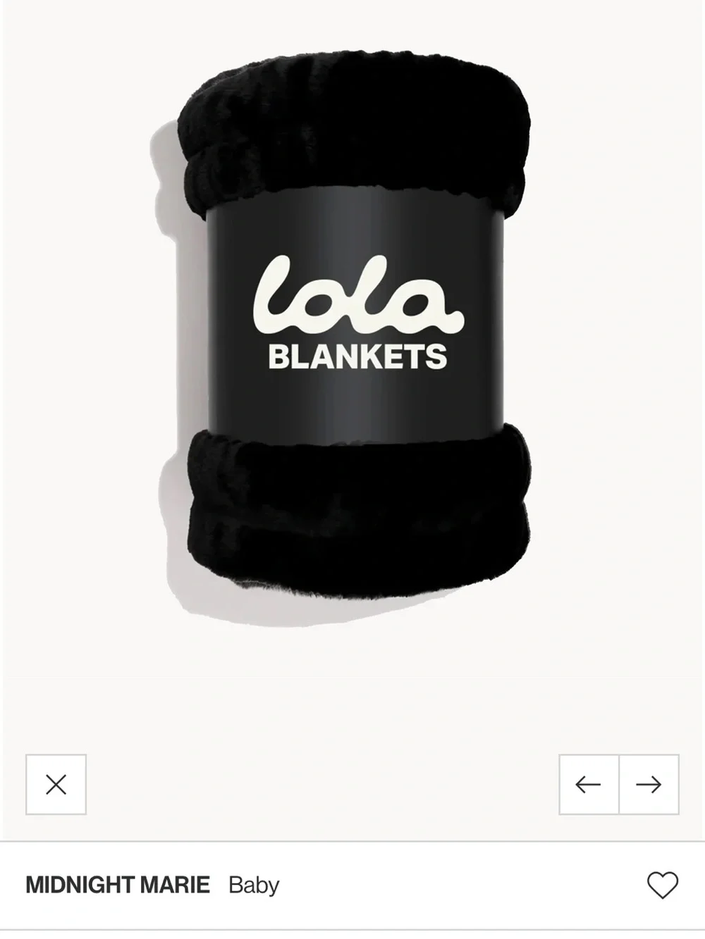 lola Midnight Marie Plush Baby Throw Blanket in Dark Charcoal